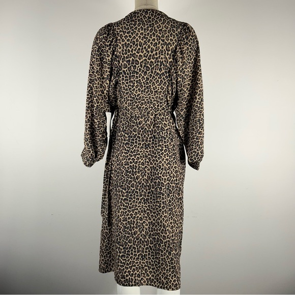 ❤️ NWT Never Fully Dressed Wrap Dress Brown Leopard Print Size Large UK 12 - Picture 4 of 12